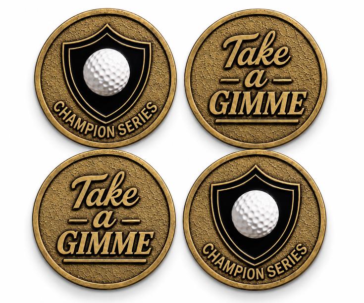 Club Protect Premium Metal Golf Ball Markers 2 Pack Gold